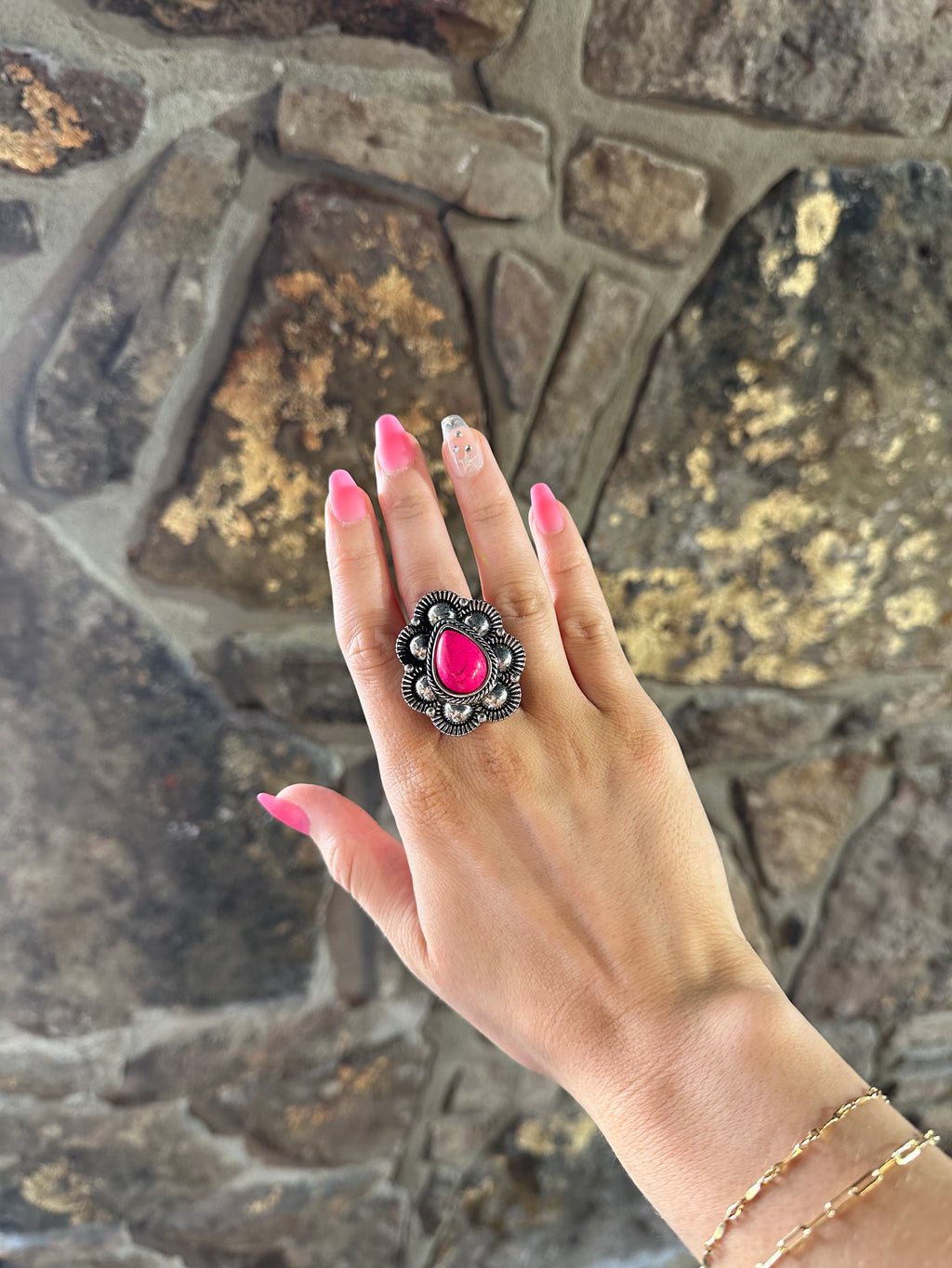 Hot Pink Stone Ring