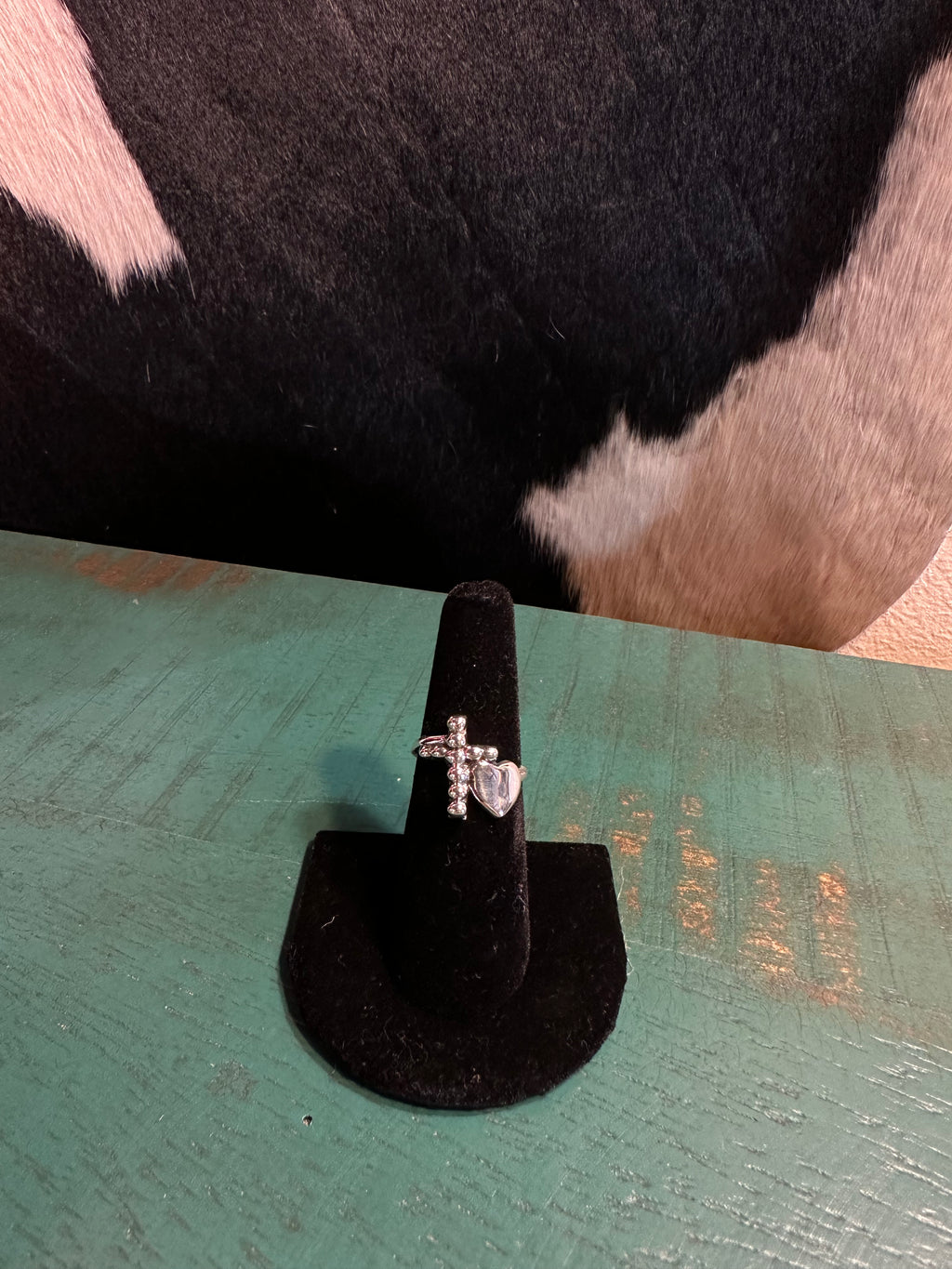 Sterling Silver Cross/Heart Ring