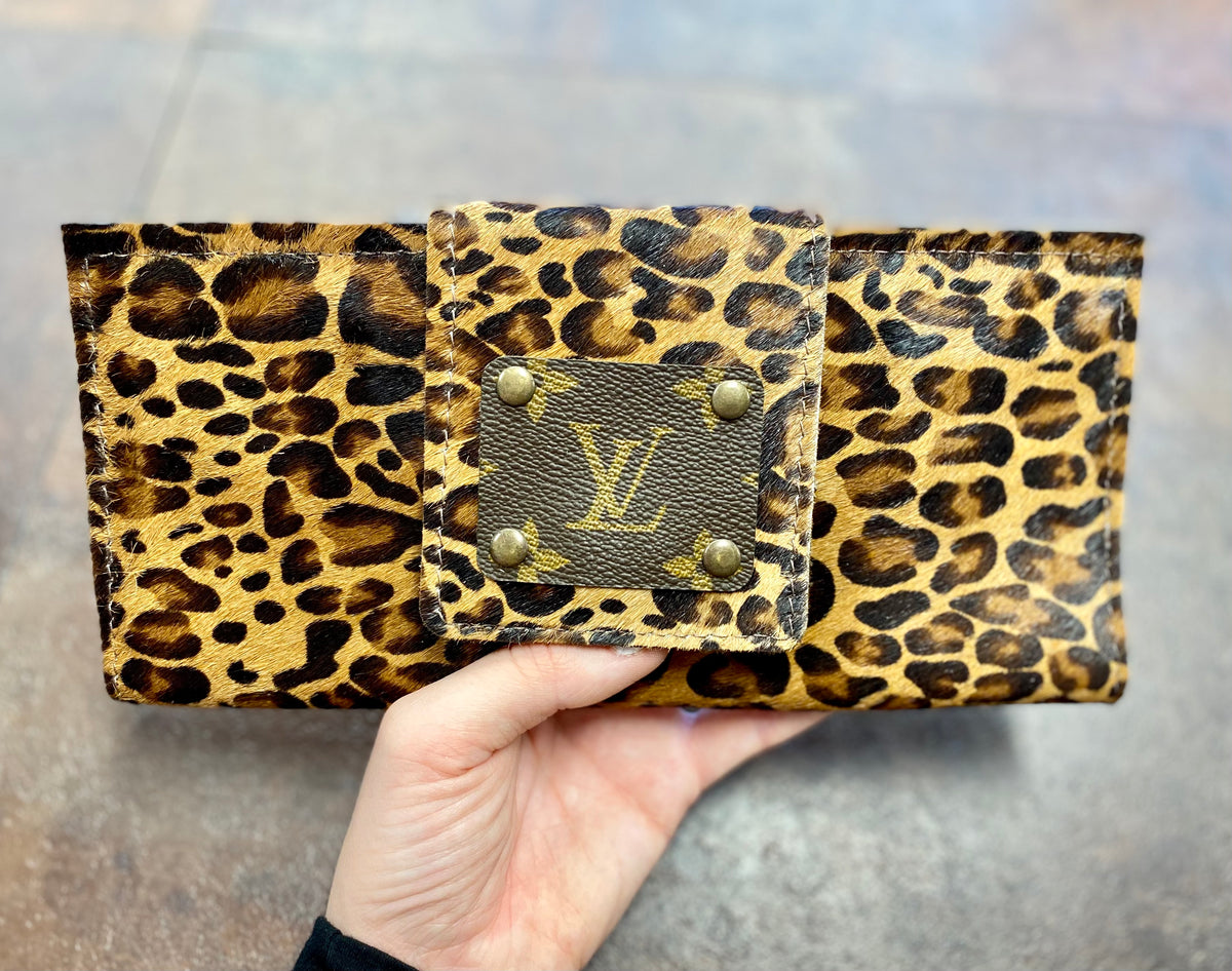 Up Cycled LV Wallet- Leopard Cowhide – Stars and Studs Boutique