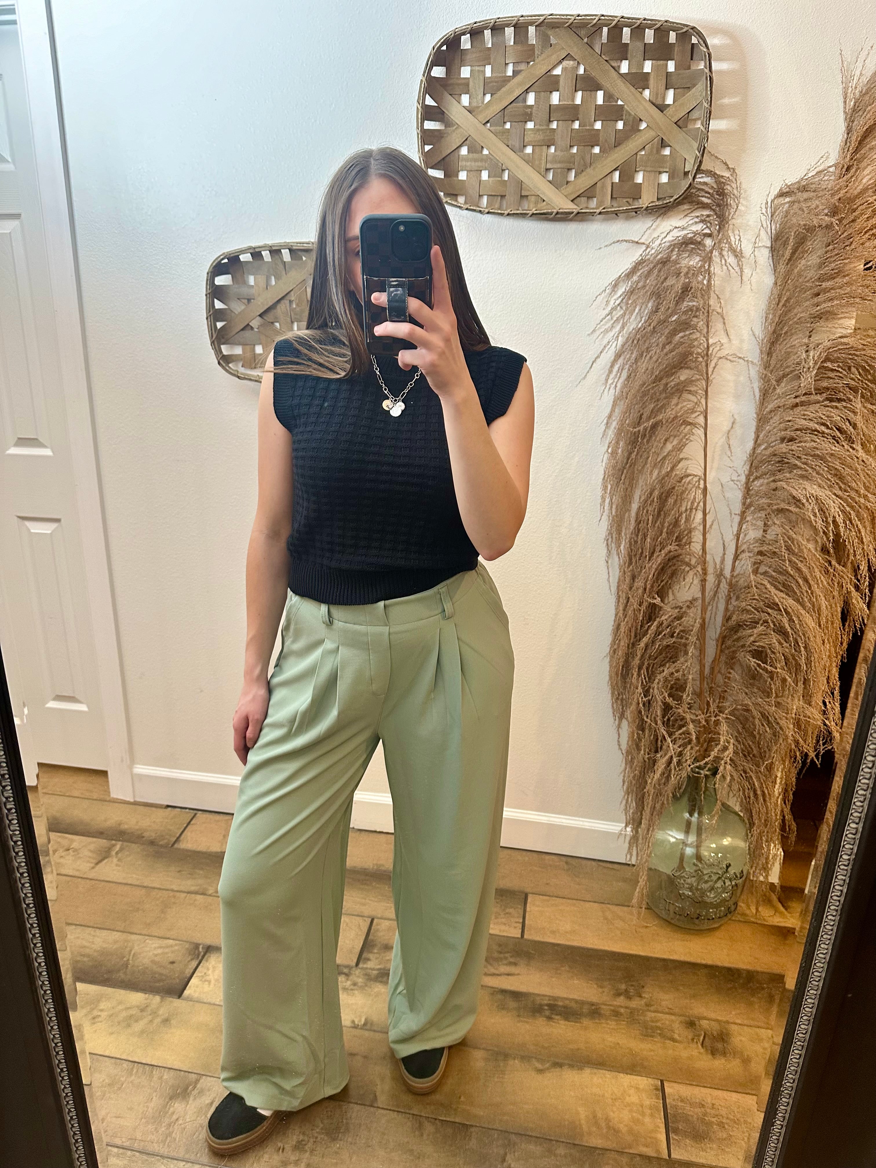 Sage Knit Trousers