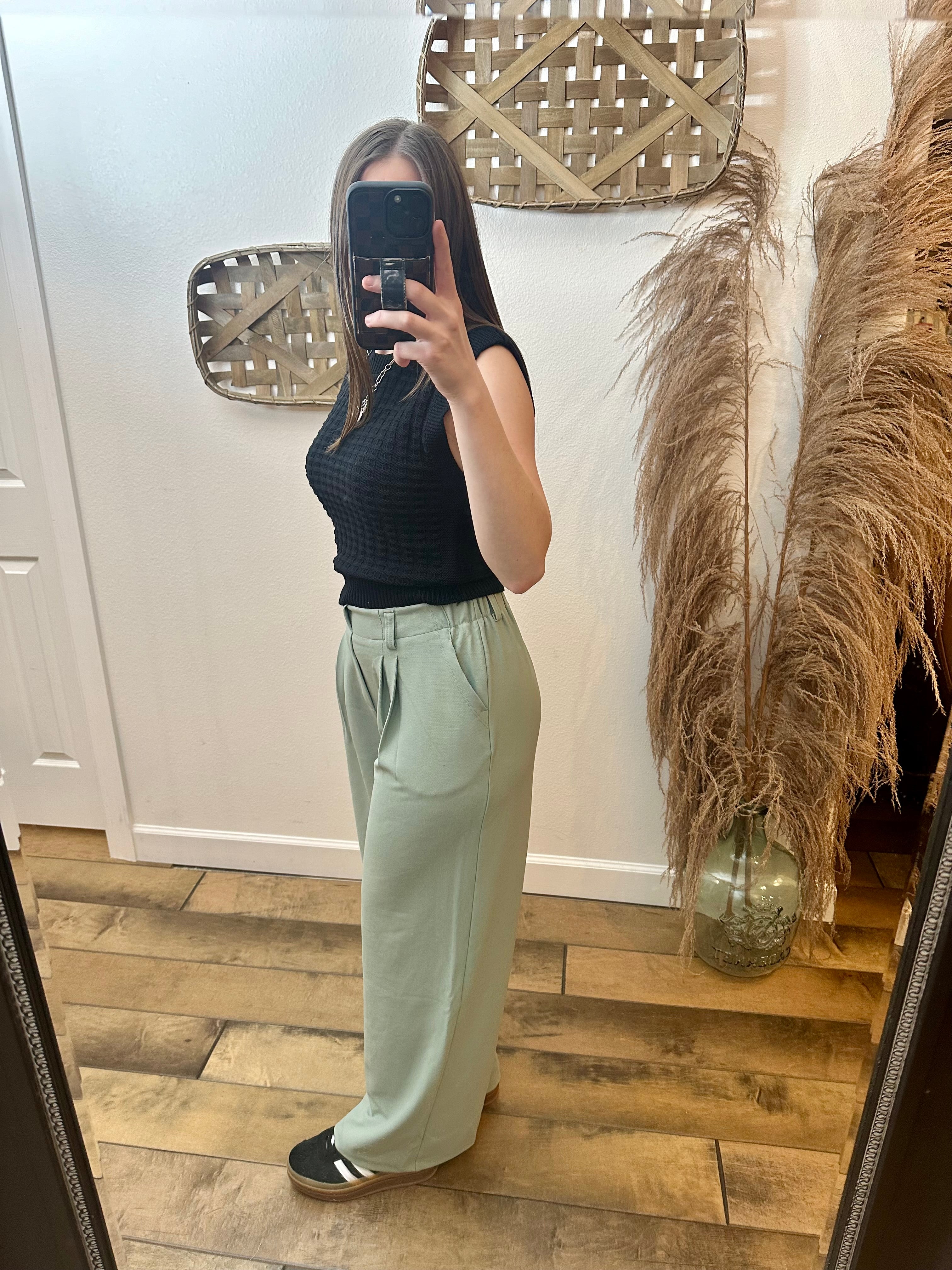 Sage Knit Trousers