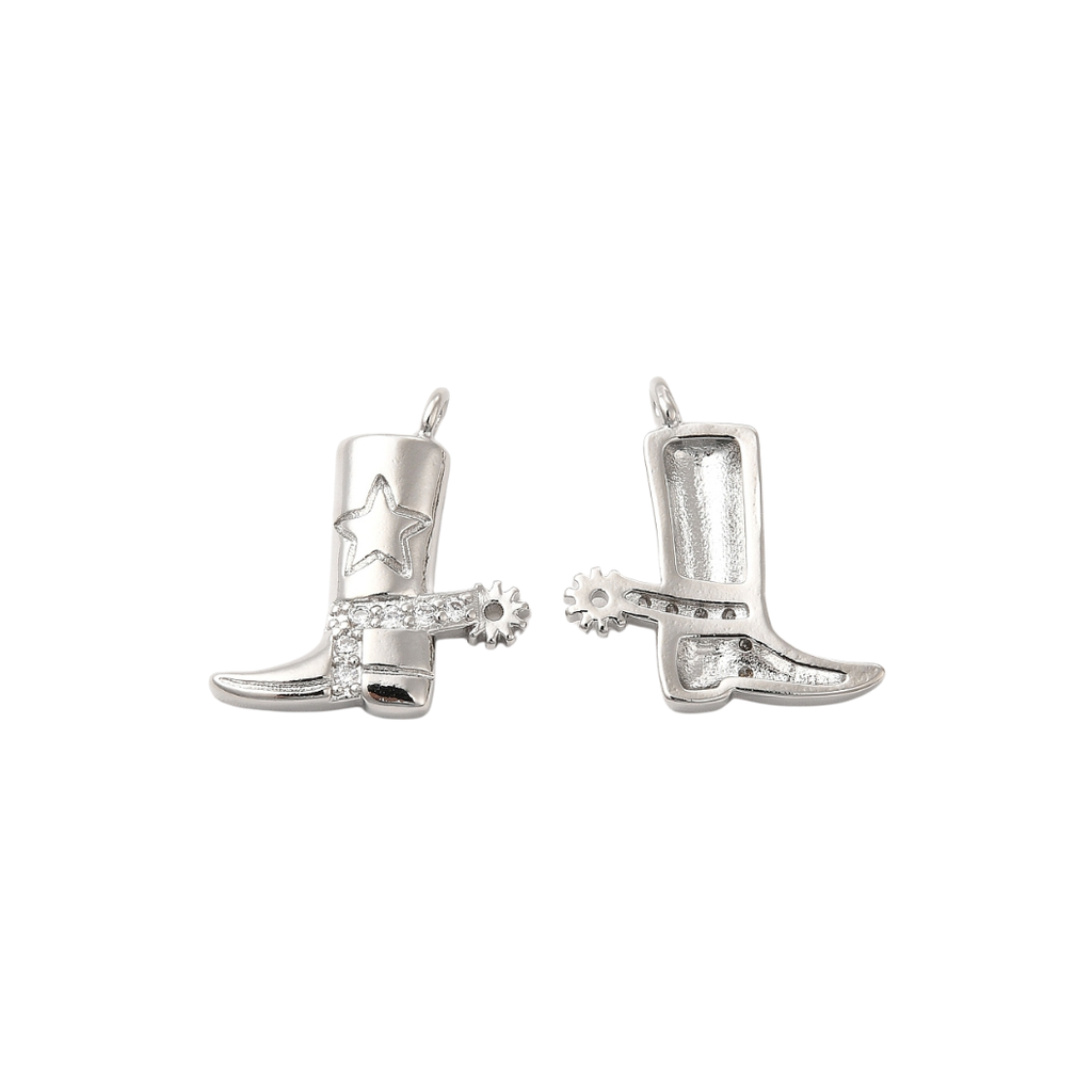 Silver Cowgirl Boot Charm