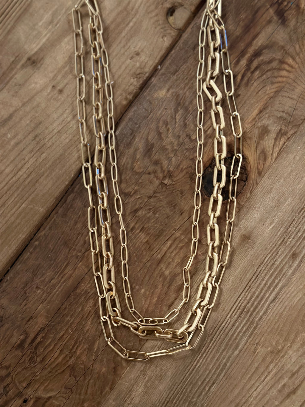 Triple Paperclip Necklace