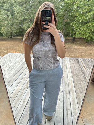 Grey Wide Leg Sweat Pant