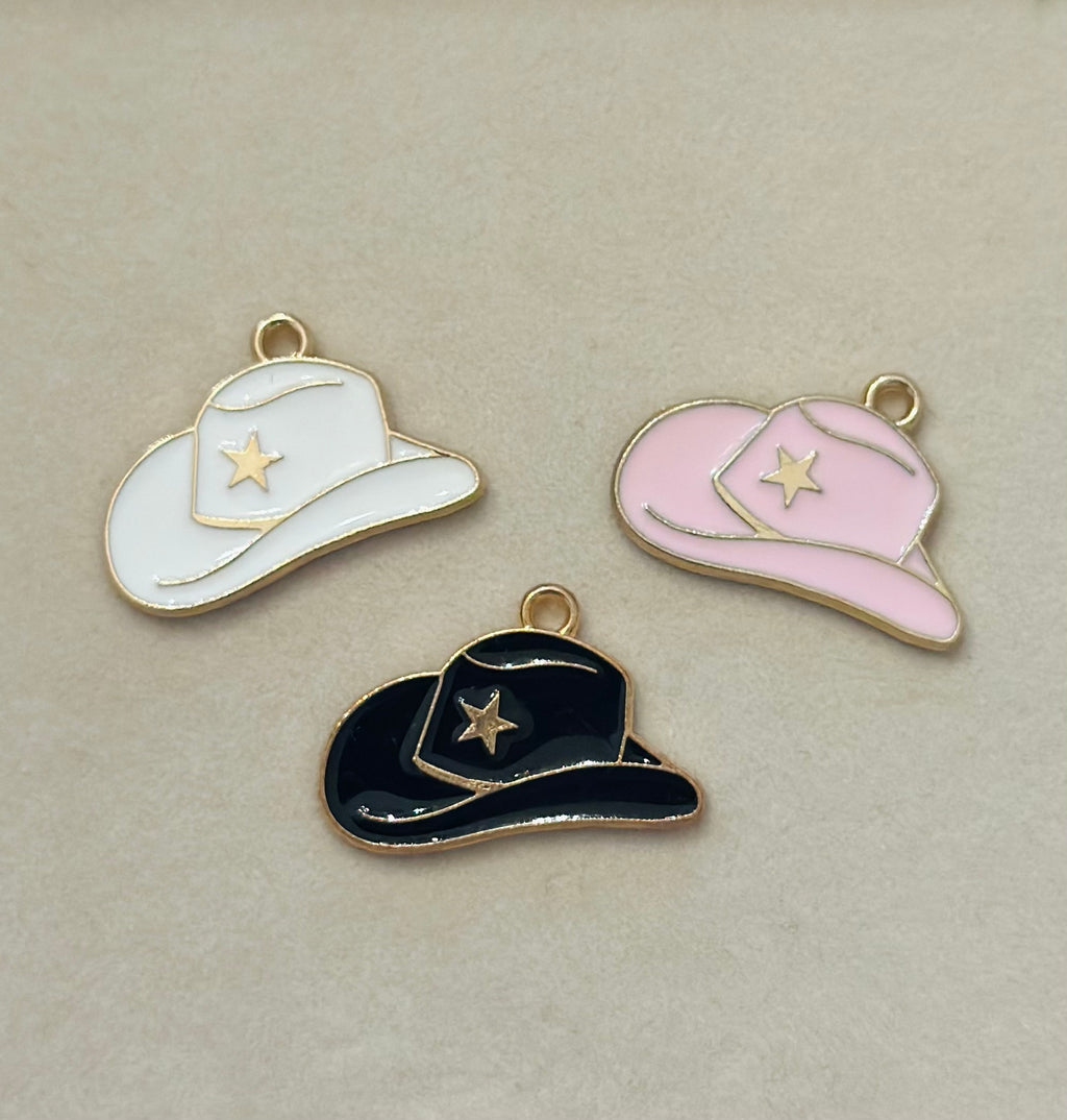 Enamel Cowgirl Hat Charm