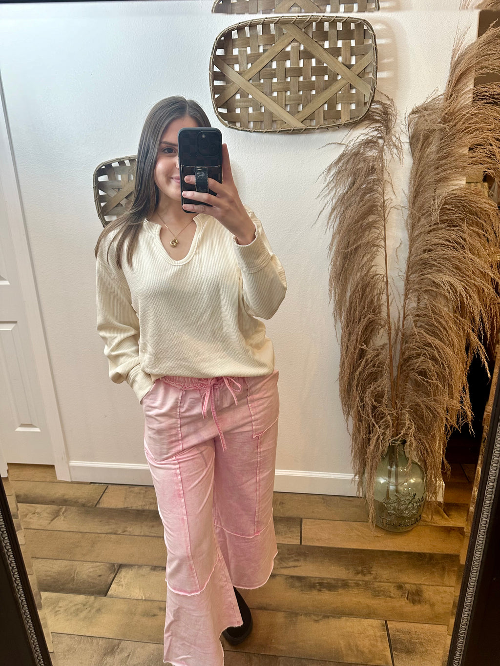 Joann Pink Mineral Wash Pants