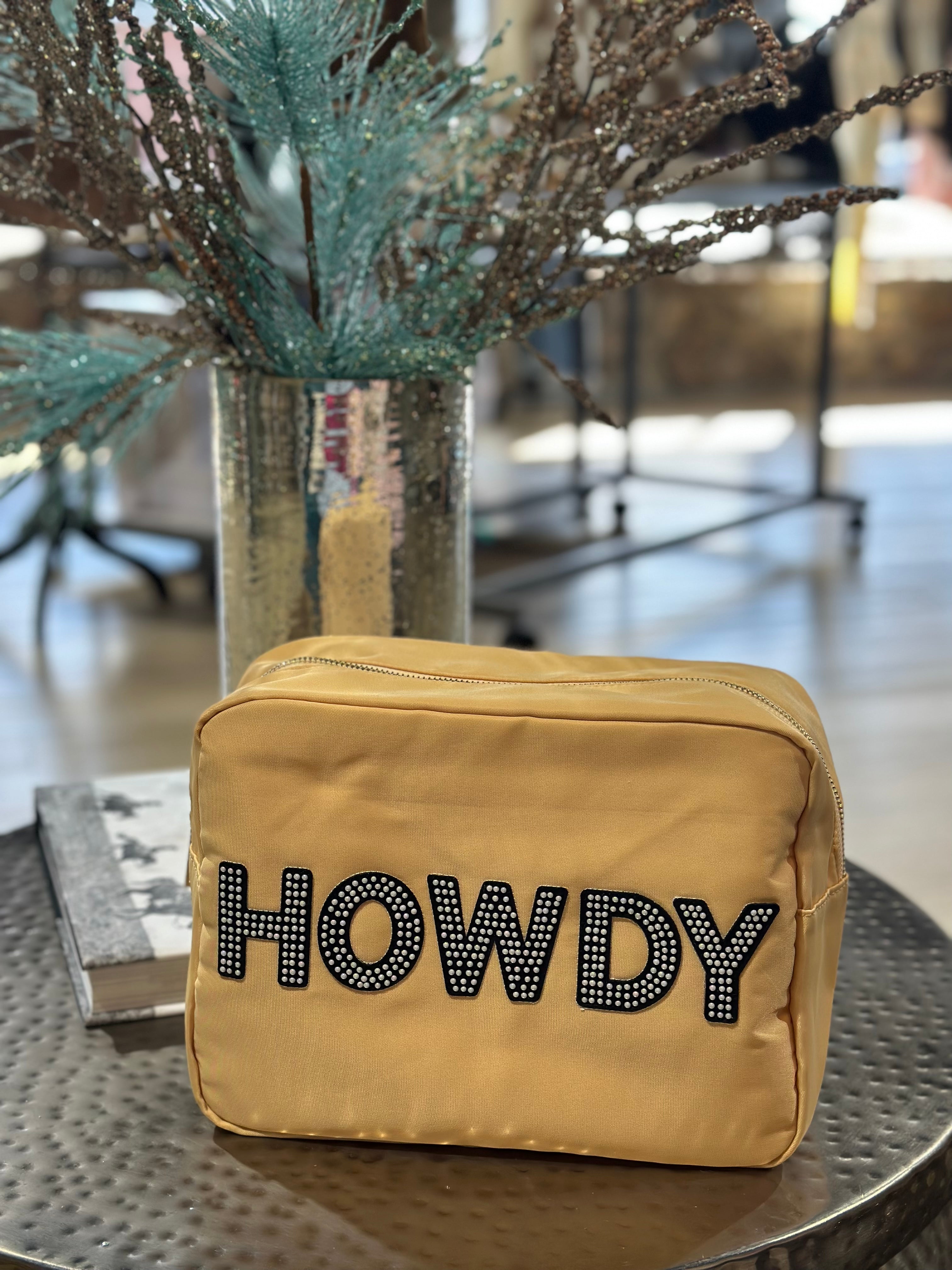 HOWDY Tan XL Cosmetic Bag