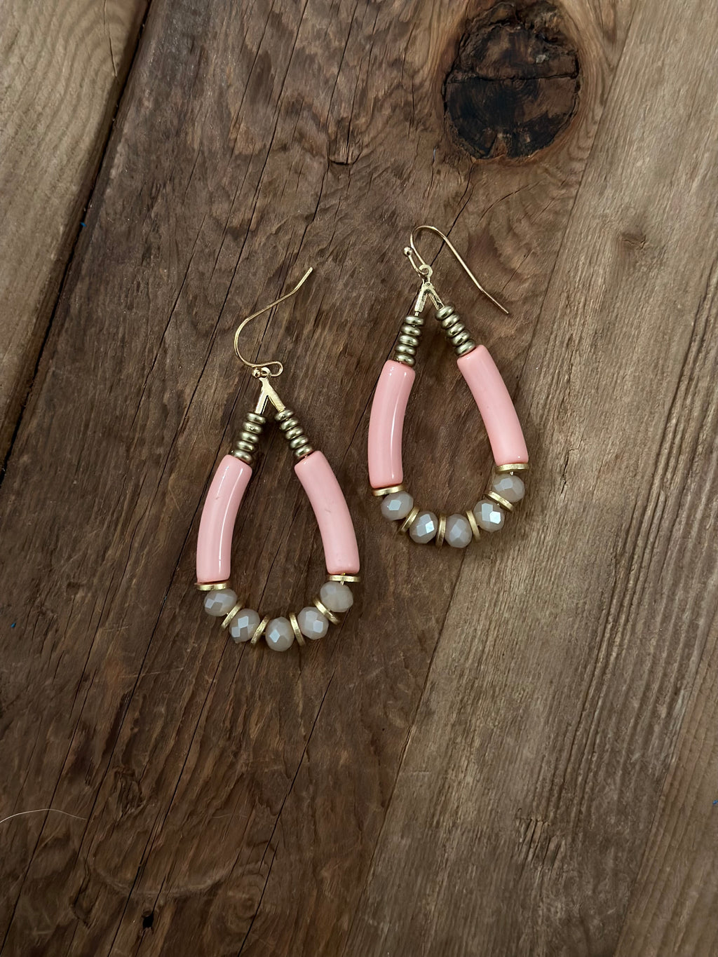 Pink Beaded Earrings