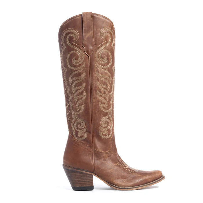 Nalejandra Cowgirl Western Boots in Brown