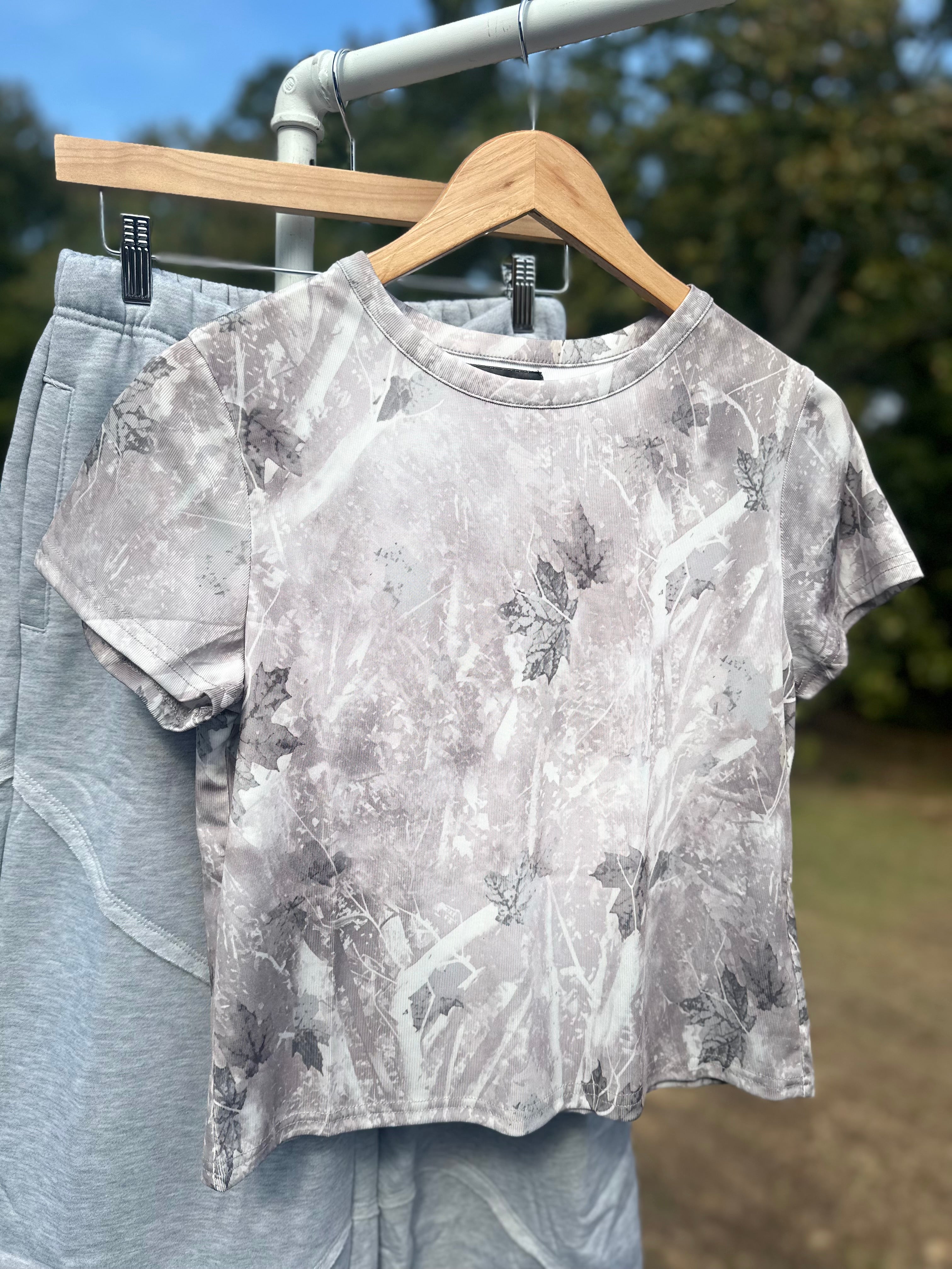 Light Grey Camo Cropped Top