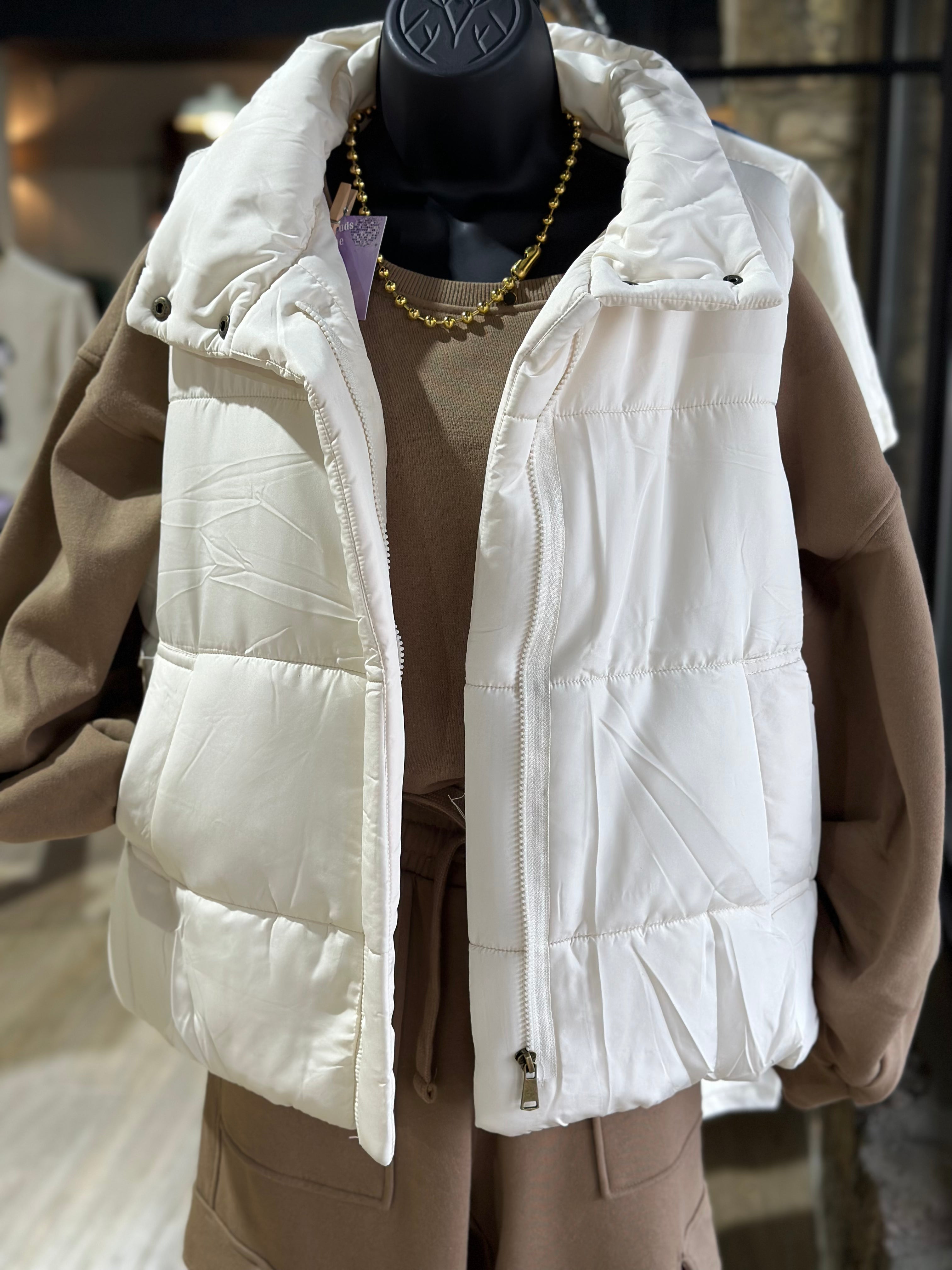 The Frost White Puffer Vest