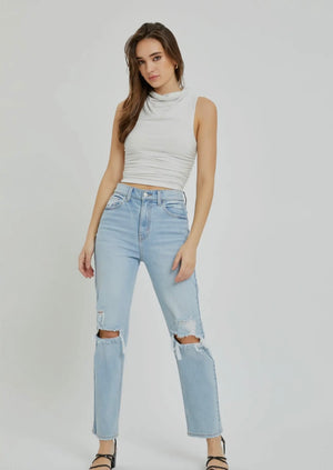 Truitt Distressed Straight Leg Jeans