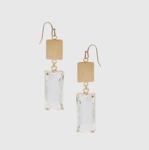 Rectangle Crystal Earrings