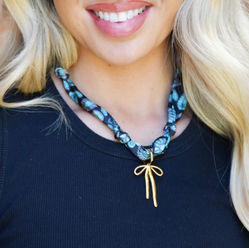 Scarf Necklace With Charm