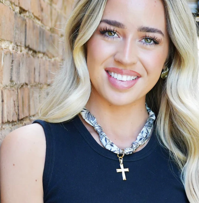 Scarf Necklace With Charm