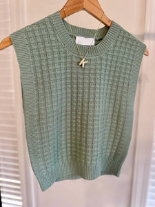 Bentley Sleevless Sweater In Sage