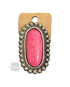Pink Large Oval Faux Ring