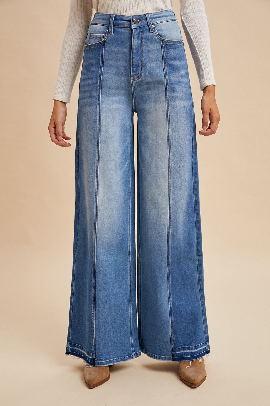 Medium Wash Wide Leg Jean