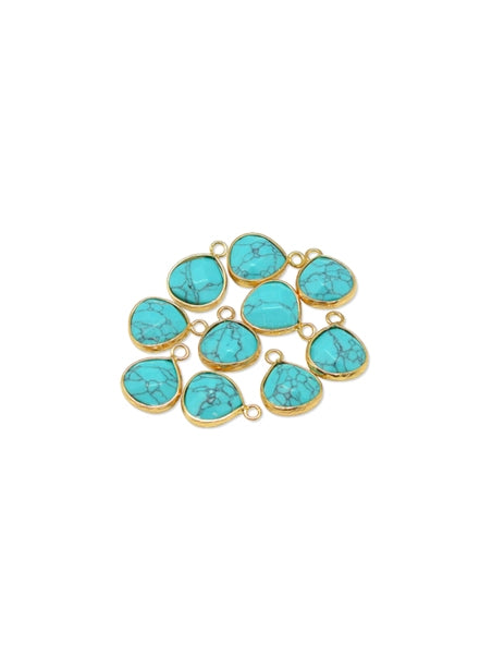 Gold Framed Turquoise Charm