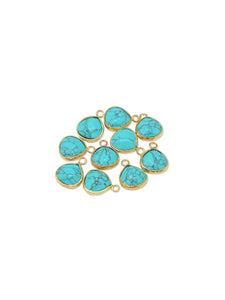 Gold Framed Turquoise Charm