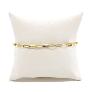 Gold Ashley Paperclip Charm Bracelet