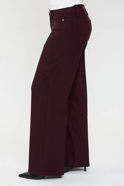 Wide Leg Pants In Dark Berry