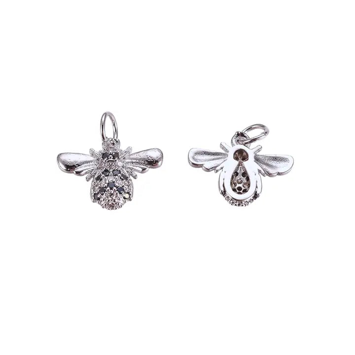 Silver CZ Bee Charm