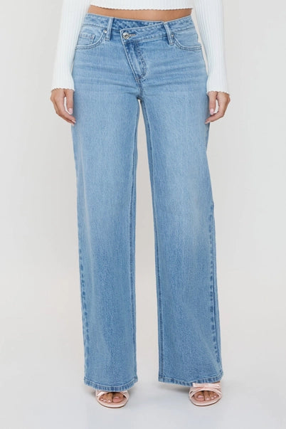 Asymmetrical Wide Leg Jeans