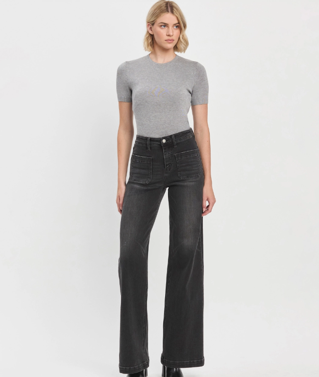 Black Denim Flares