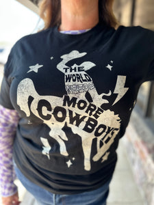 The World Needs More Cowboys Graphic Tee- Plus