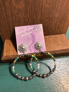 Boho Beaded Hoop Earrings