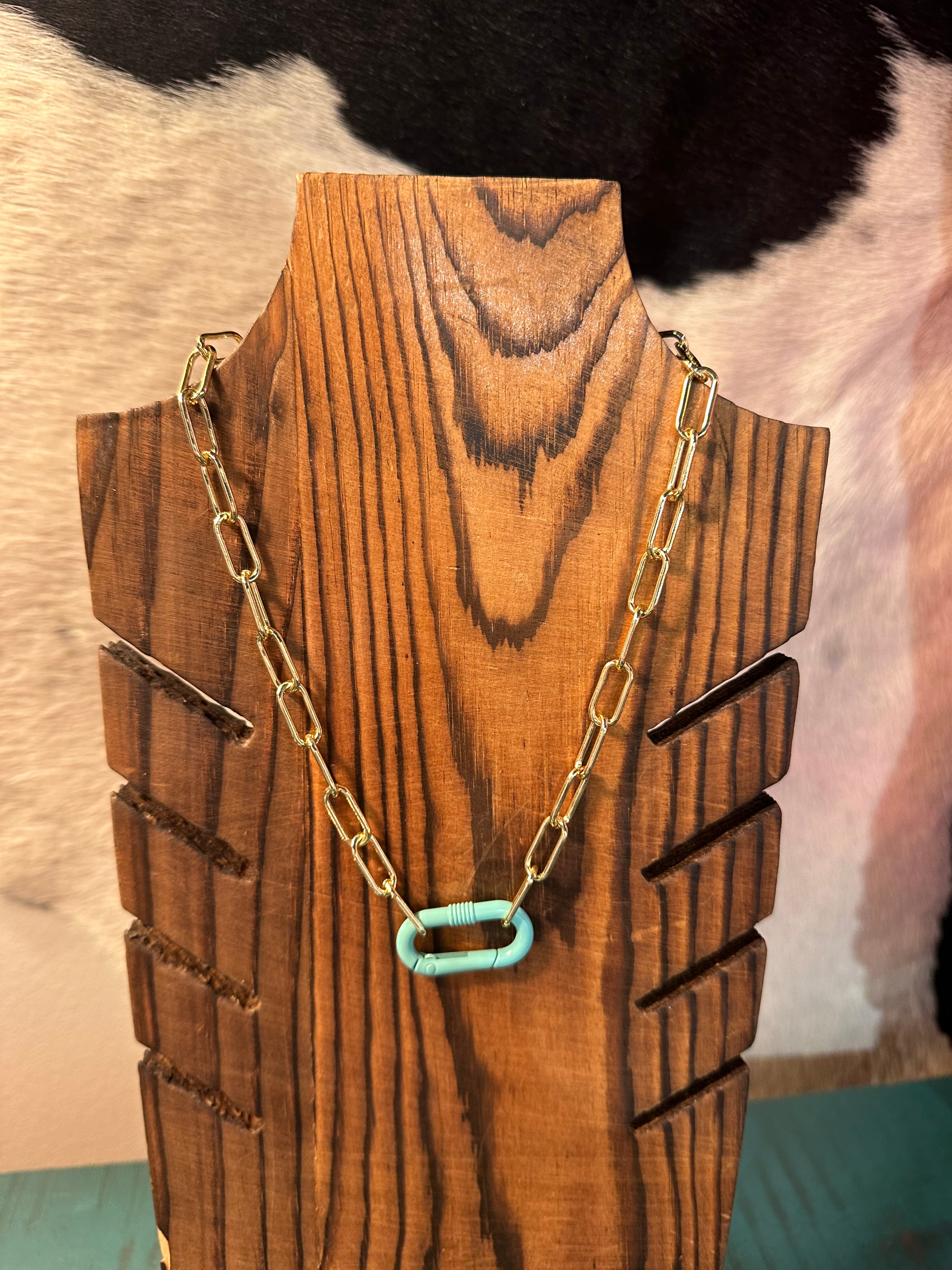 Teal & Gold Statement Necklace