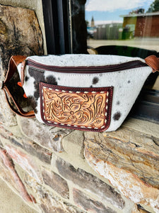 Cowhide & Leather Fanny Pack