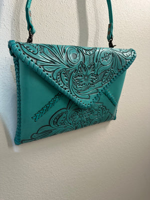 Turquoise Tooled Leather Bag