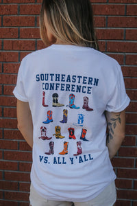 SEC Boots Vs All Y'all Graphic Tee