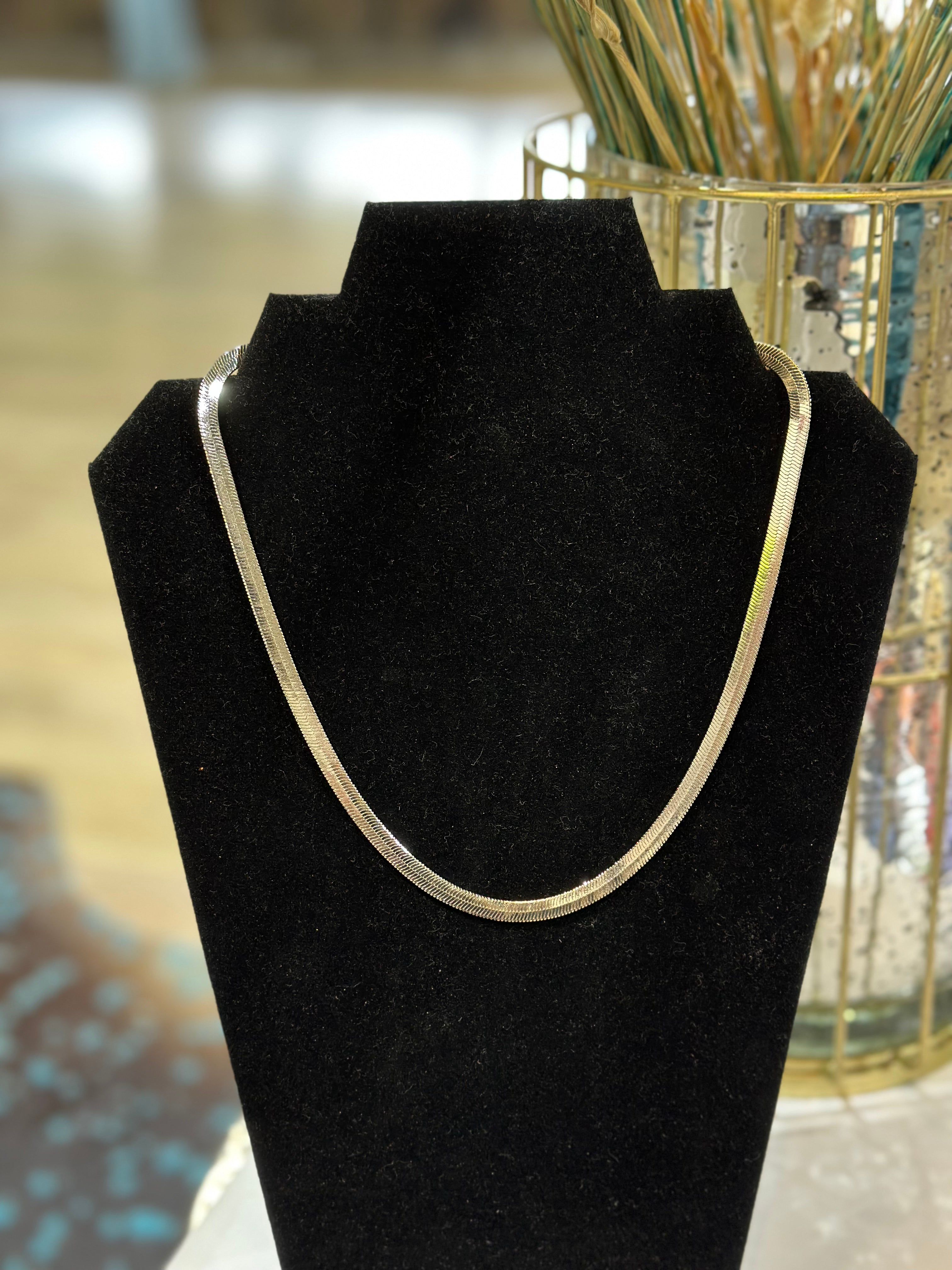 White Gold Snake Chain Necklace