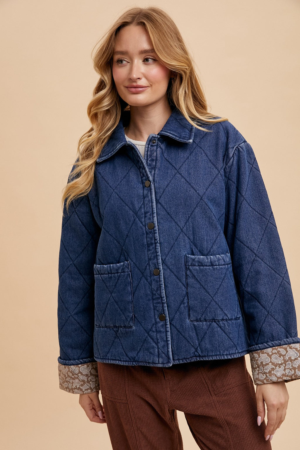 Denim Quilt Contrast Jacket