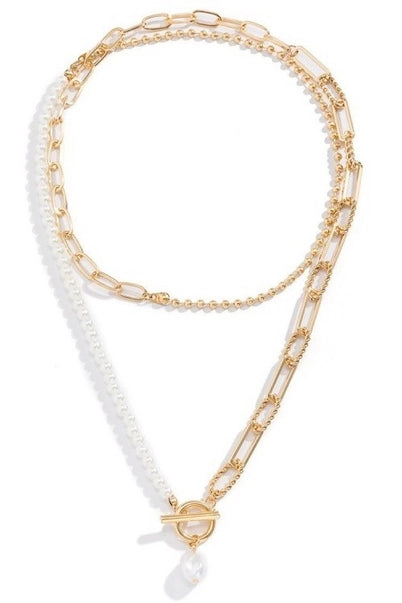 Pearl And Chain Necklace