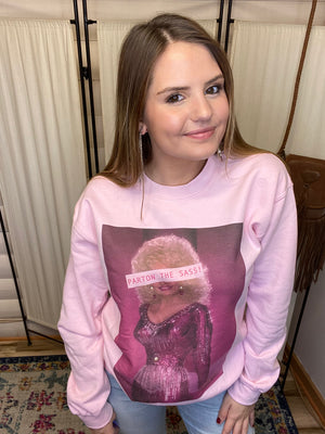 Parton The Sass- Pink Embellished Sweatshirt