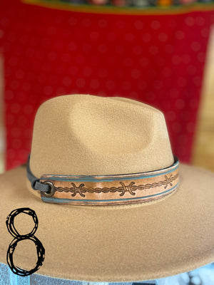 Tooled Leather Hat Band