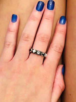 Howlett 5 Stone Square Sterling Silver Ring