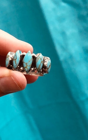 Oval Turquoise Stacker Ring