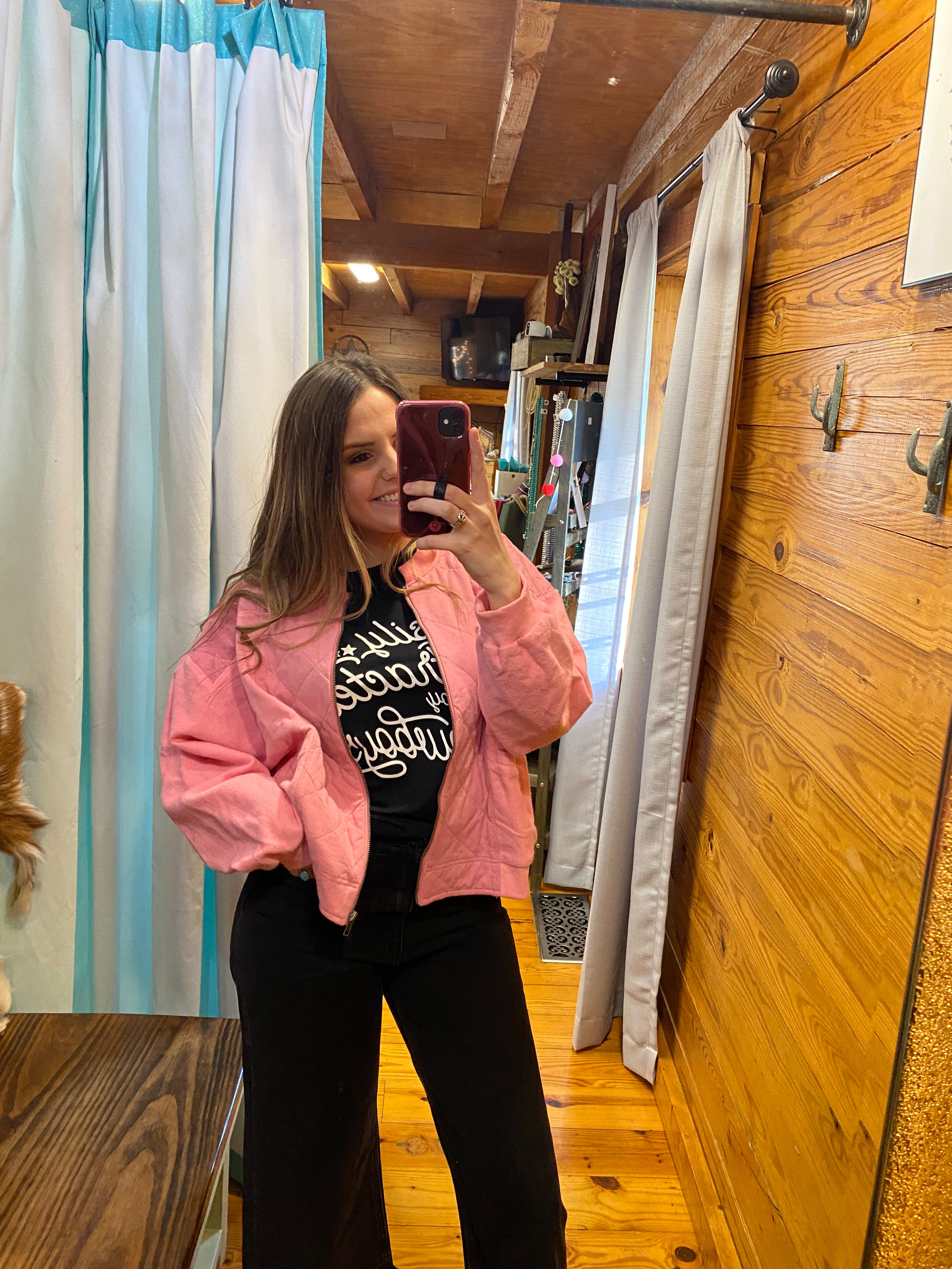 Pink Quilt Style Jacket
