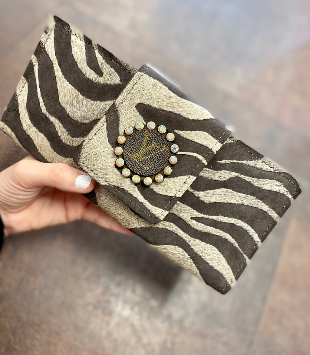 Up Cycled LV Wallet- Zebra