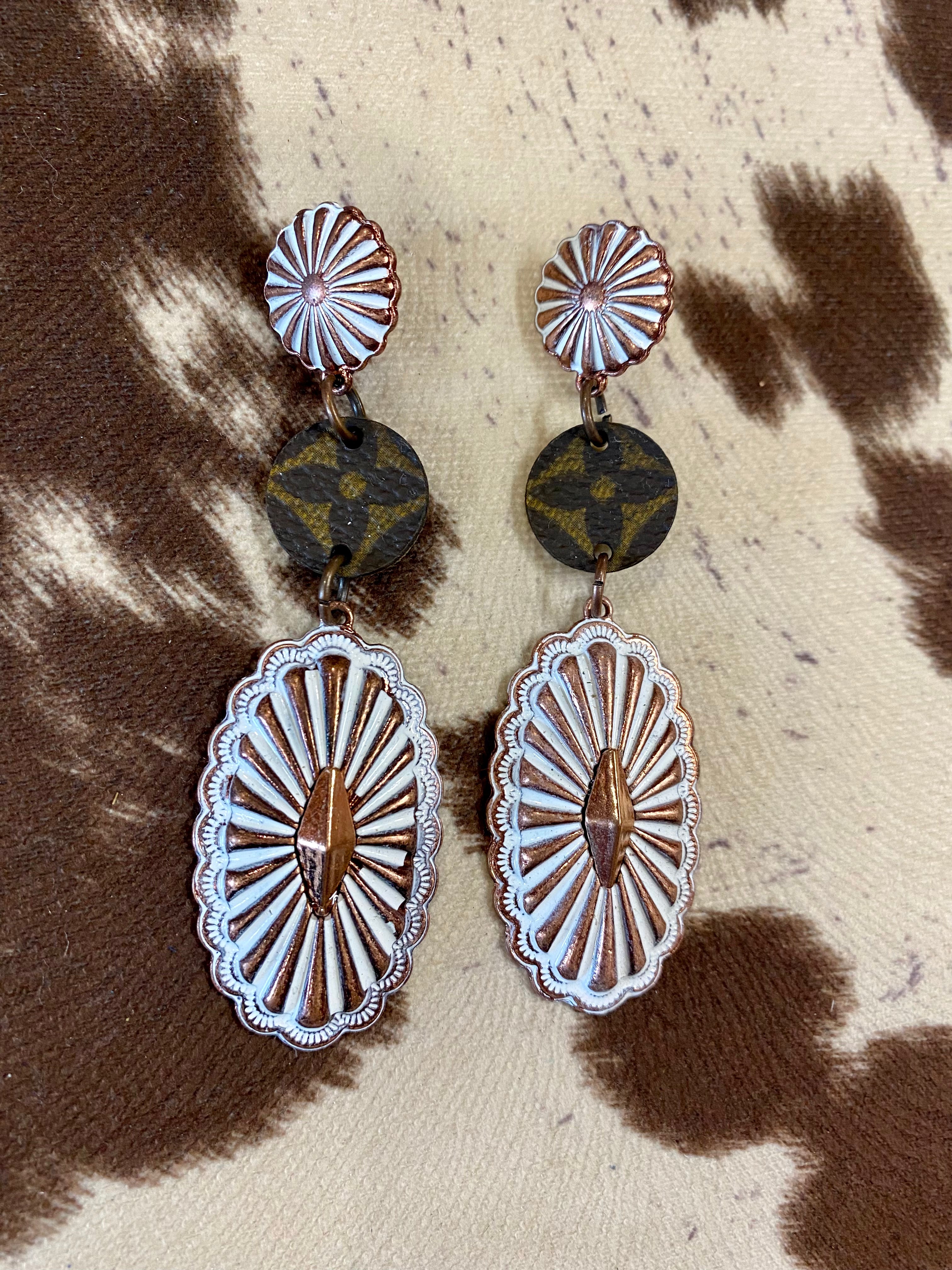 Up Cycled Concho Earrings