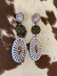 Up Cycled Concho Earrings