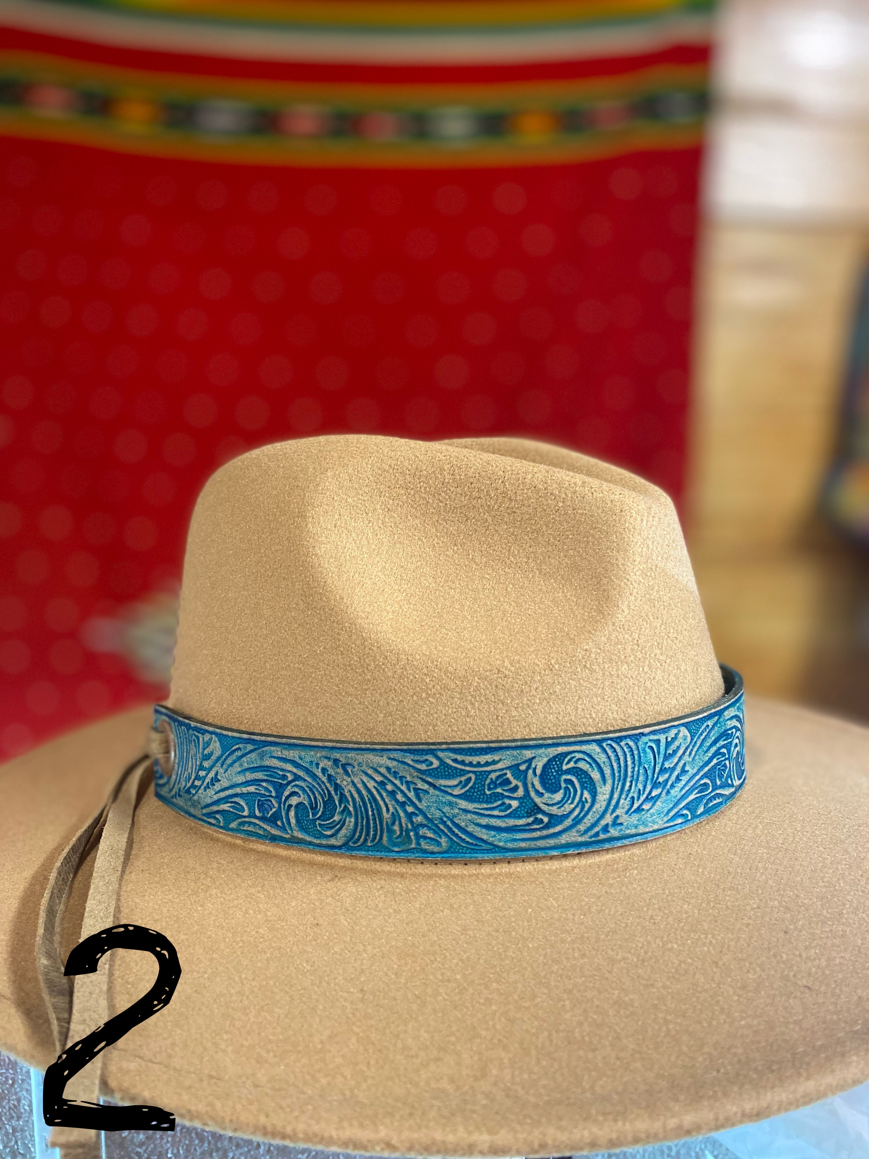 Tooled Leather Hat Band
