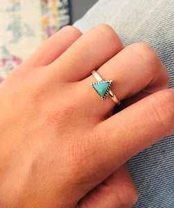 Turquoise Triangle Sterling Silver Ring