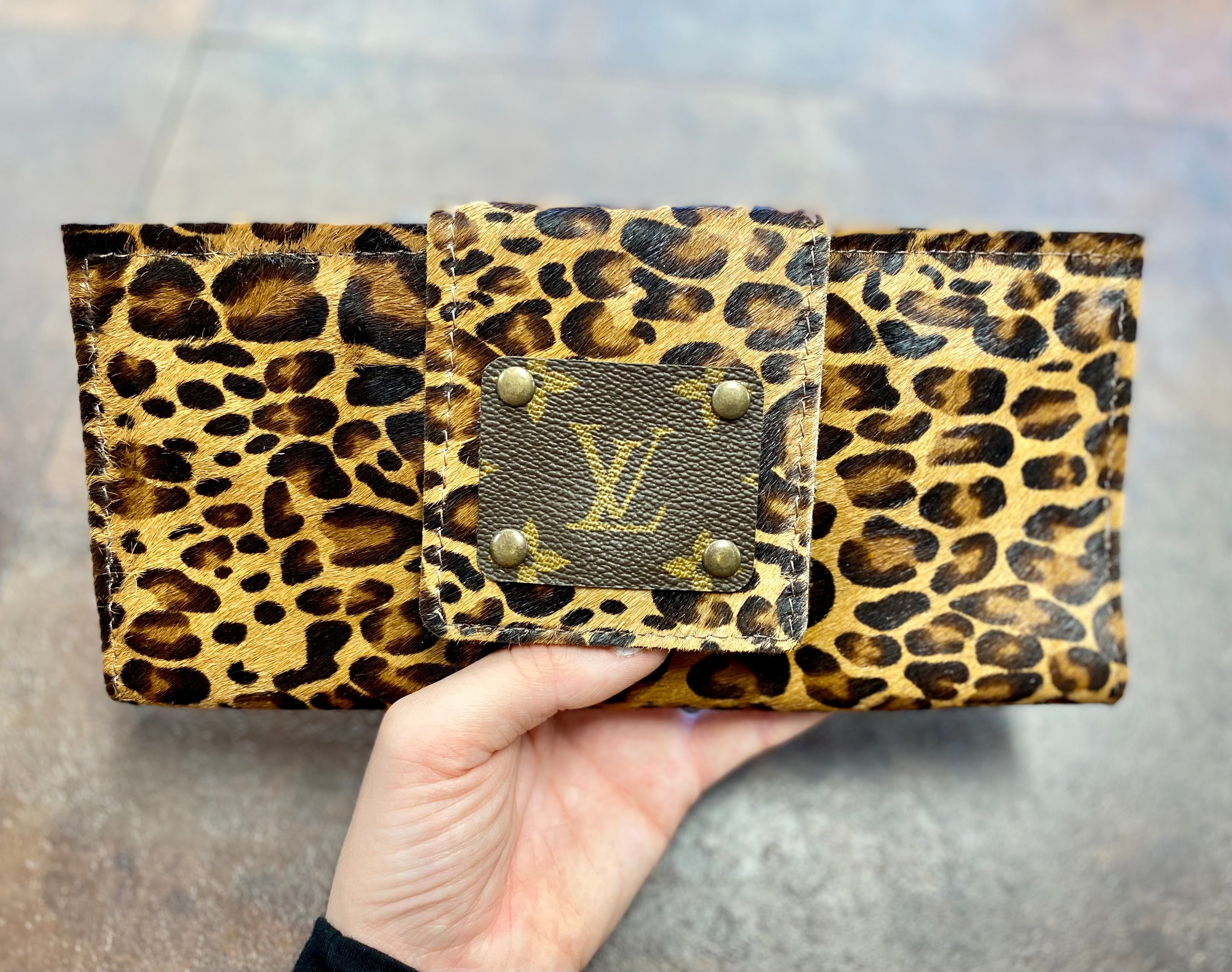 Up Cycled LV Wallet- Leopard Cowhide
