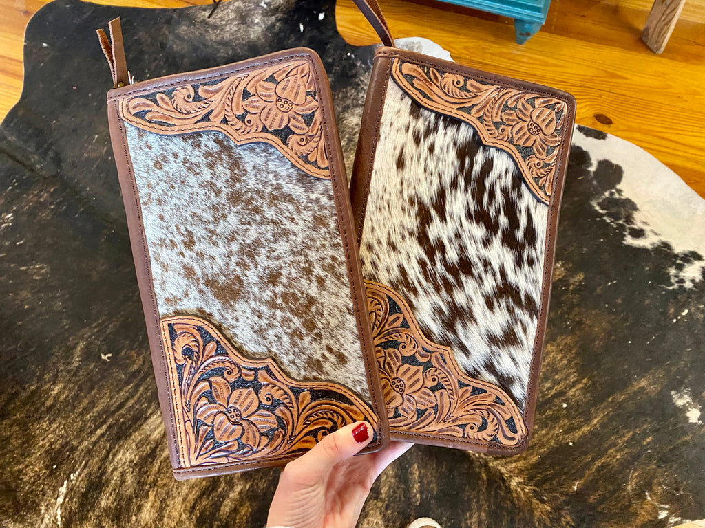 Cowhide & Tooled Leather Jewelry Organizer
